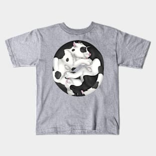 Yin-Yang Cats: Black Bicolor Kids T-Shirt